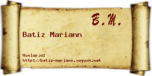 Batiz Mariann névjegykártya