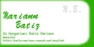 mariann batiz business card